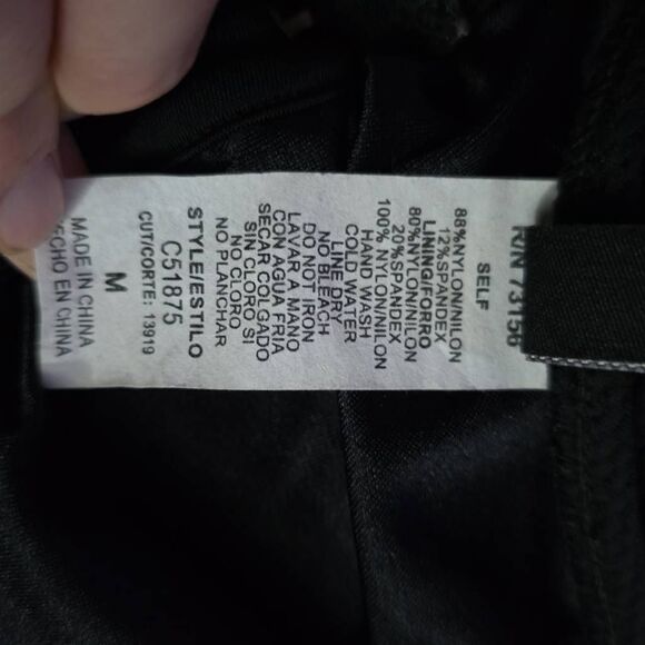 Kenneth Cole Women's Size Medium Black Textured Buckle Halter Bikini Top - Picture 2 of 7